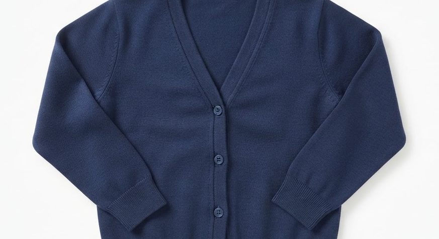 School Cardigan — Navy — detail view